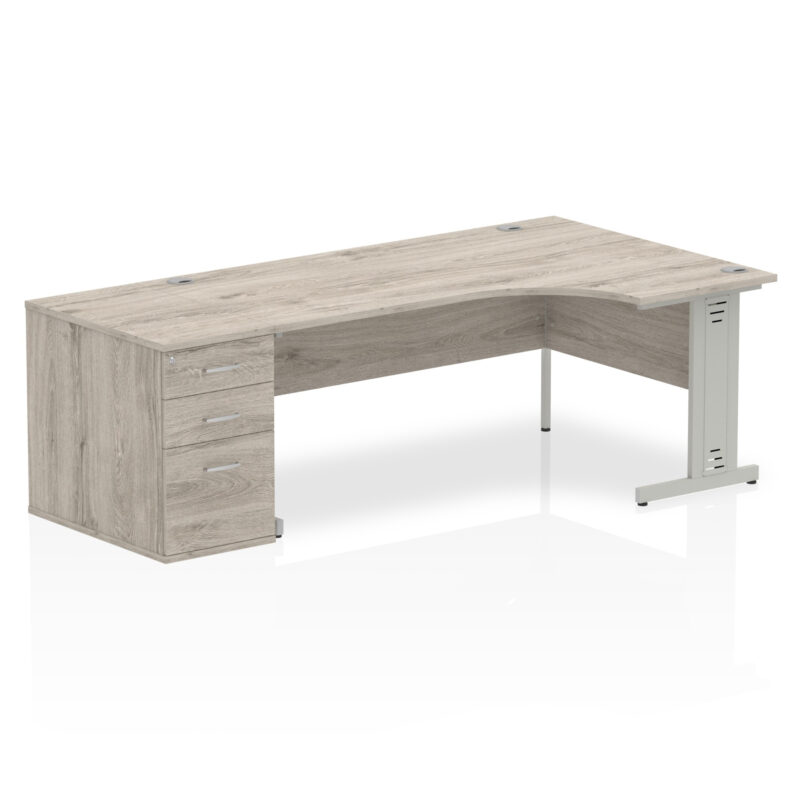 Pace 1800mm Cable Managed Right Crescent Desk Workstation - Image 11