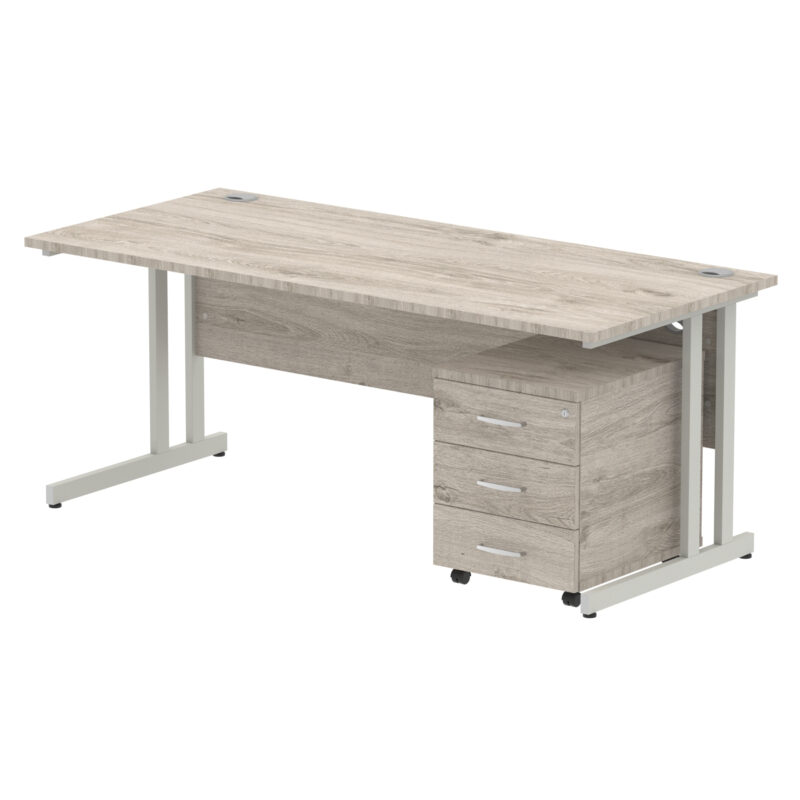 Pace 1800mm Cantilever Straight Desk With Mobile Pedestal - Image 6