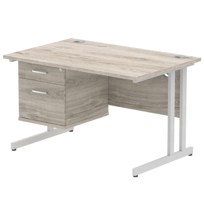 Pace 1200mm Cantilever Straight Desk With Single Fixed Pedestal - Image 70