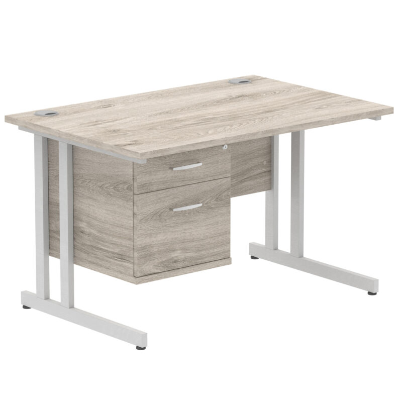Pace 1200mm Cantilever Straight Desk With Single Fixed Pedestal - Image 72