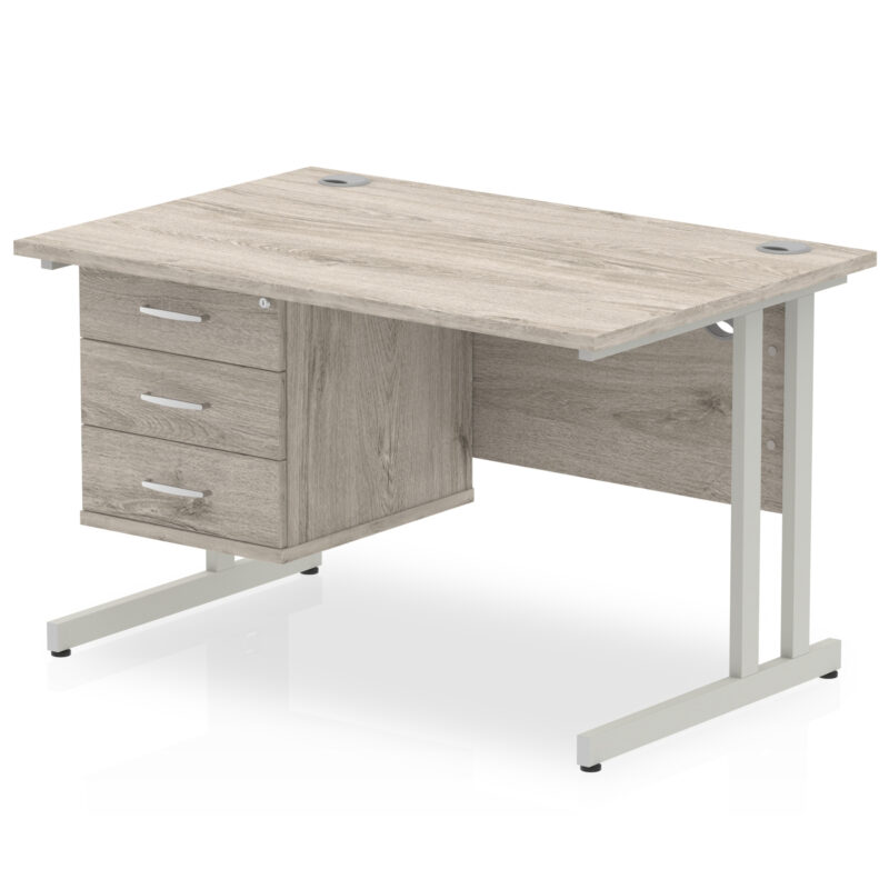 Pace 1200mm Cantilever Straight Desk With Single Fixed Pedestal - Image 78