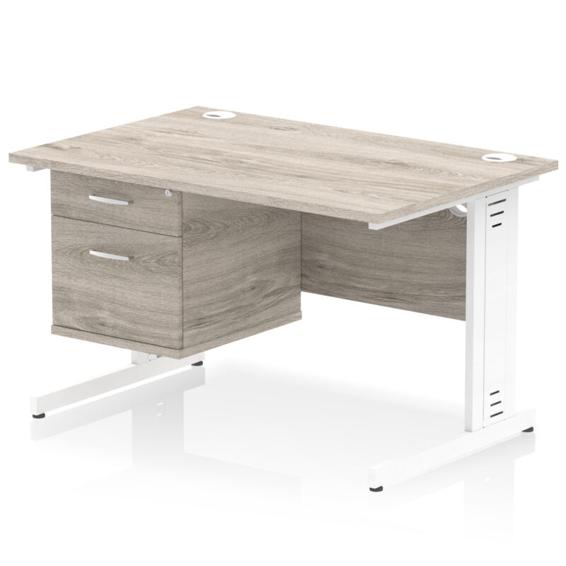 Pace 1200mm Cable Managed Straight Desk With Single Fixed Pedestal - Image 11