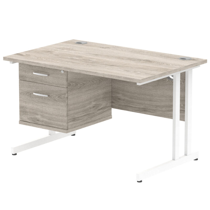 Pace 1200mm Cantilever Straight Desk With Single Fixed Pedestal - Image 11