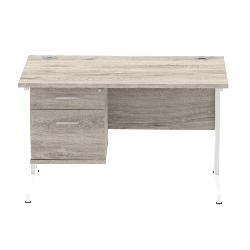 Pace 1200mm Cantilever Straight Desk With Single Fixed Pedestal - Image 12