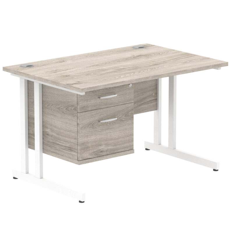 Pace 1200mm Cantilever Straight Desk With Single Fixed Pedestal - Image 13