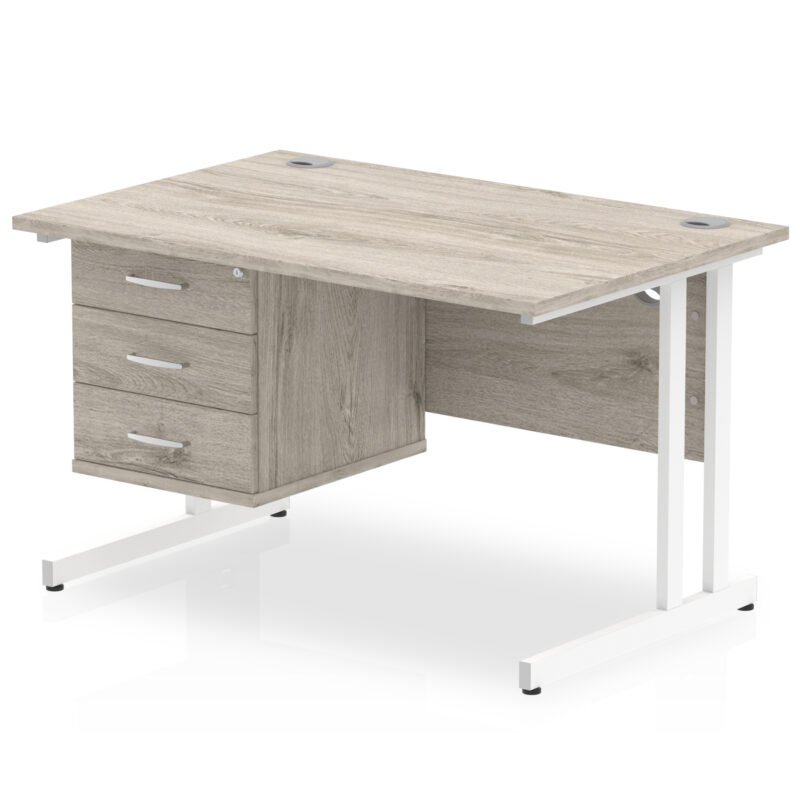 Pace 1200mm Cantilever Straight Desk With Single Fixed Pedestal - Image 19