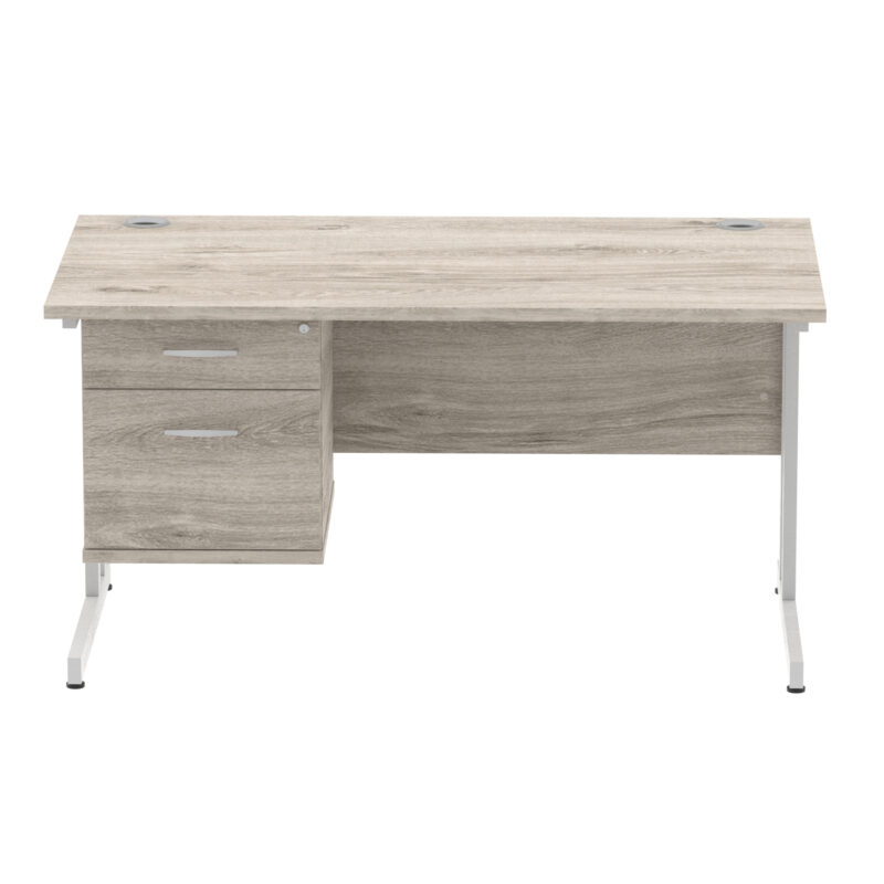 Pace 1400mm Cantilever Straight Desk With Single Fixed Pedestal - Image 71