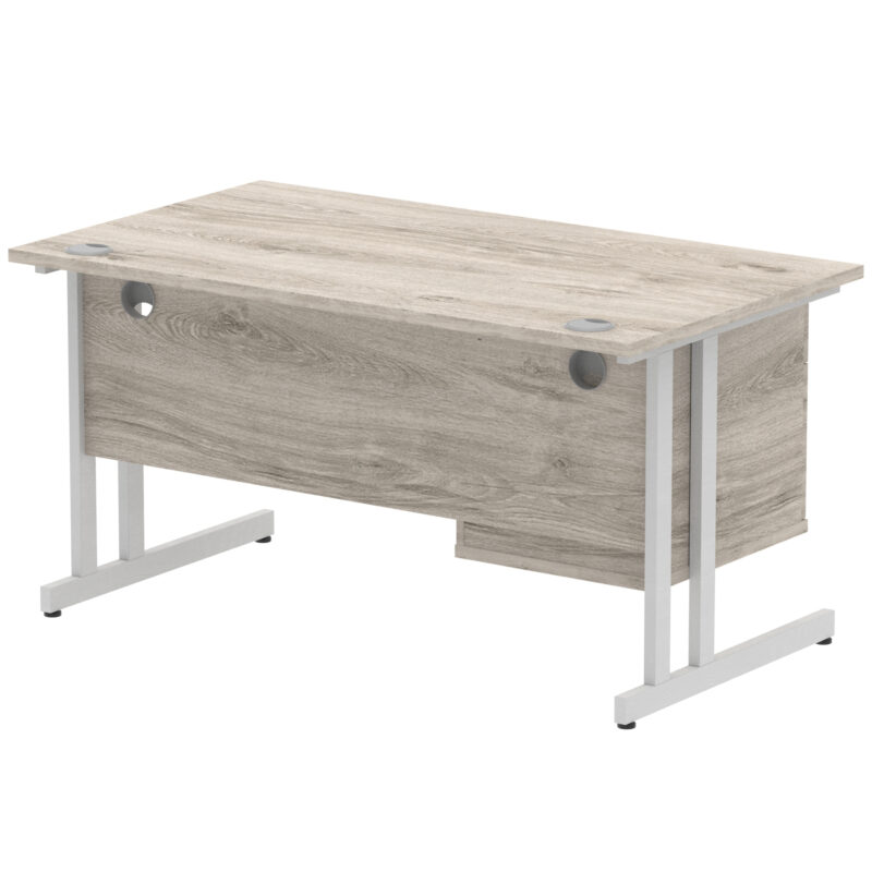 Pace 1400mm Cantilever Straight Desk With Single Fixed Pedestal - Image 74