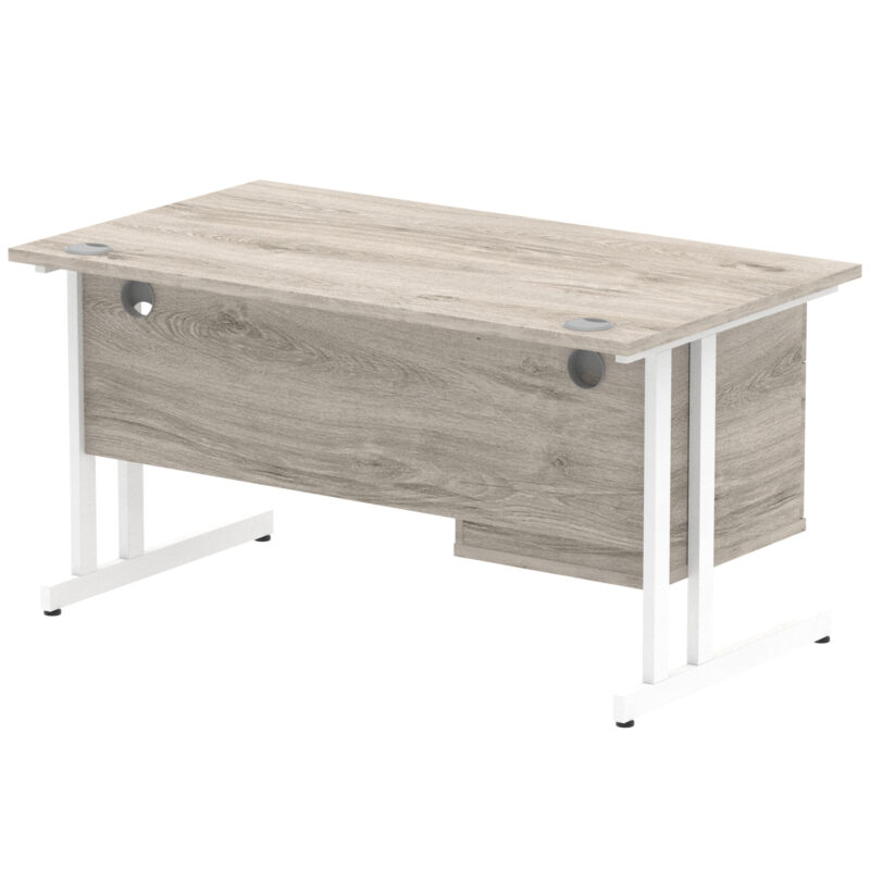 Pace 1400mm Cantilever Straight Desk With Single Fixed Pedestal - Image 15