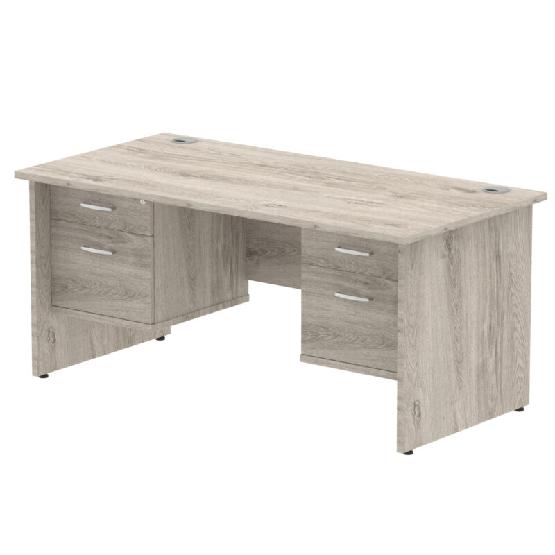 Pace 1600mm Panel End Straight Desk With Two Fixed Pedestal - Image 7