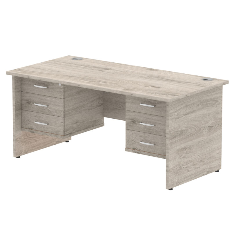 Pace 1600mm Panel End Straight Desk With Two Fixed Pedestal - Image 8