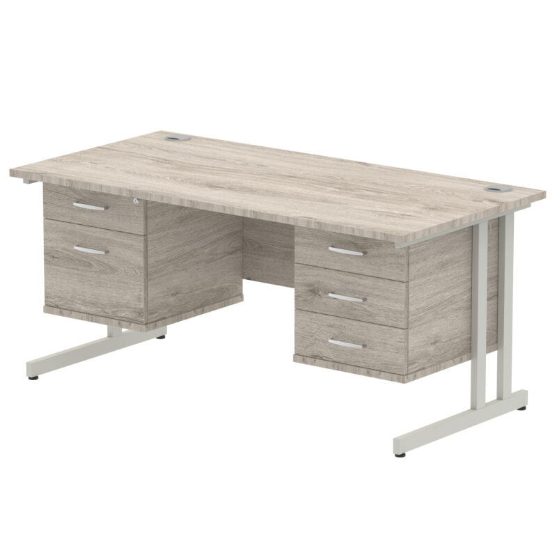 Pace 1600mm Cantilever Straight Desk With Two Fixed Pedestal - Image 27