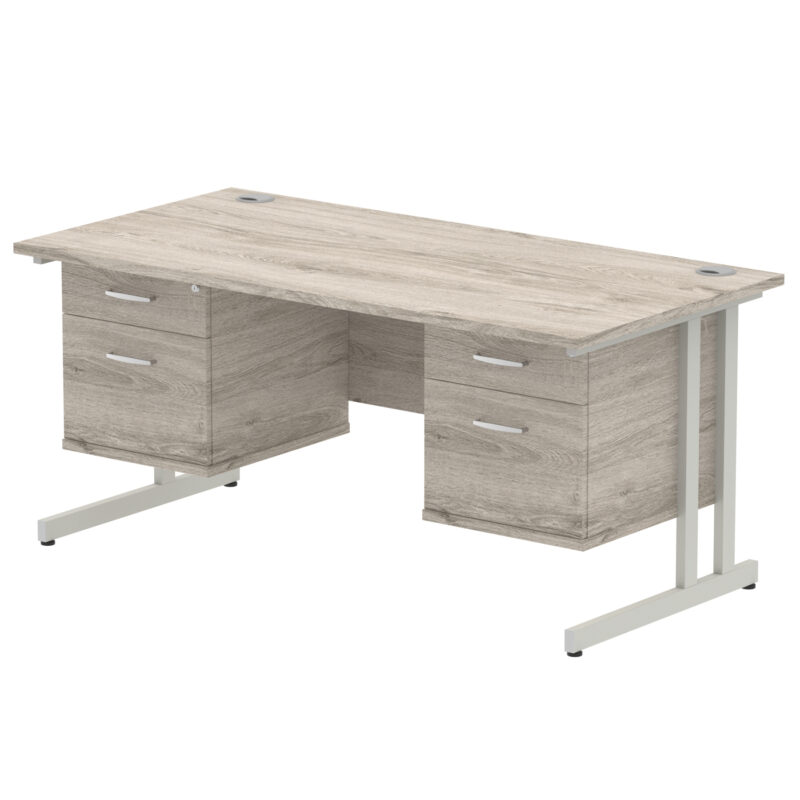 Pace 1600mm Cantilever Straight Desk With Two Fixed Pedestal - Image 28