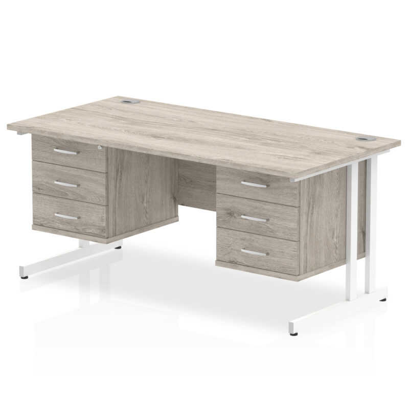 Pace 1600mm Cantilever Straight Desk With Two Fixed Pedestal - Image 6
