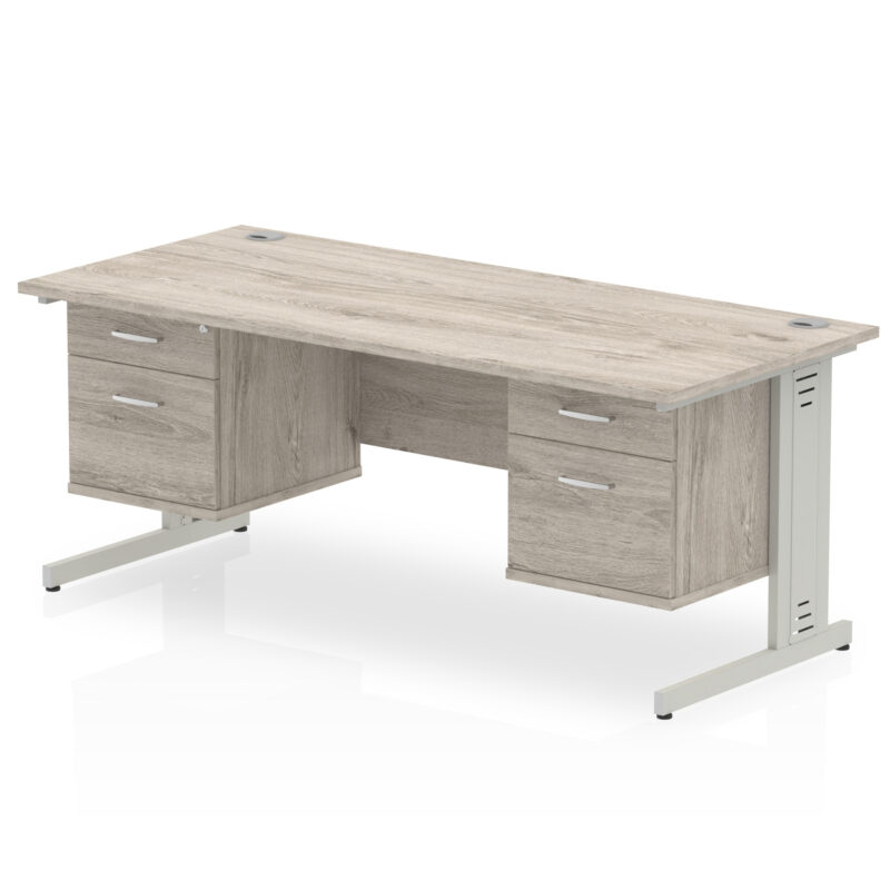 Pace 1800mm Cable Managed Straight Desk With Two Fixed Pedestal - Image 11