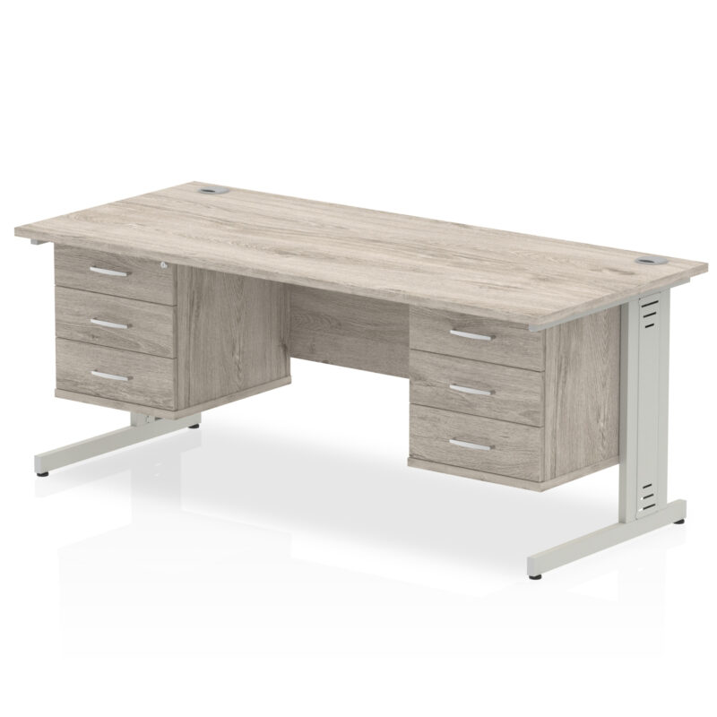 Pace 1800mm Cable Managed Straight Desk With Two Fixed Pedestal - Image 13