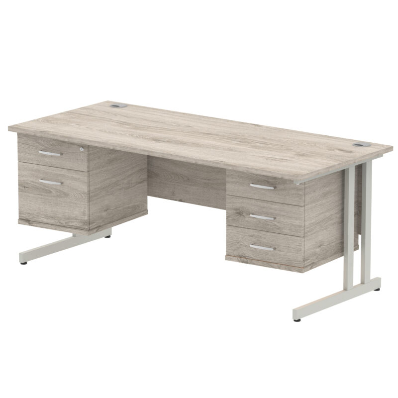 Pace 1800mm Cantilever Straight Desk With Two Fixed Pedestal - Image 28
