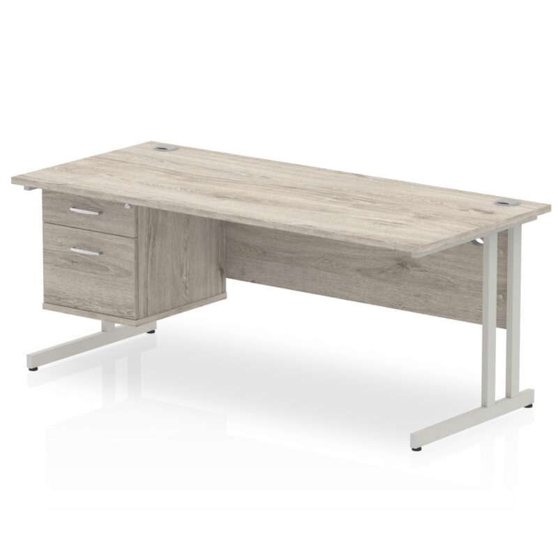 Pace 1800mm Cantilever Straight Desk With Single Fixed Pedestal - Image 27