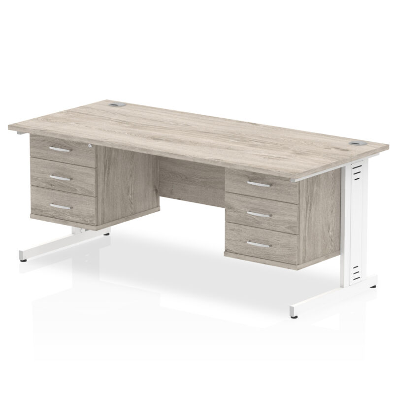 Pace 1800mm Cable Managed Straight Desk With Two Fixed Pedestal - Image 14