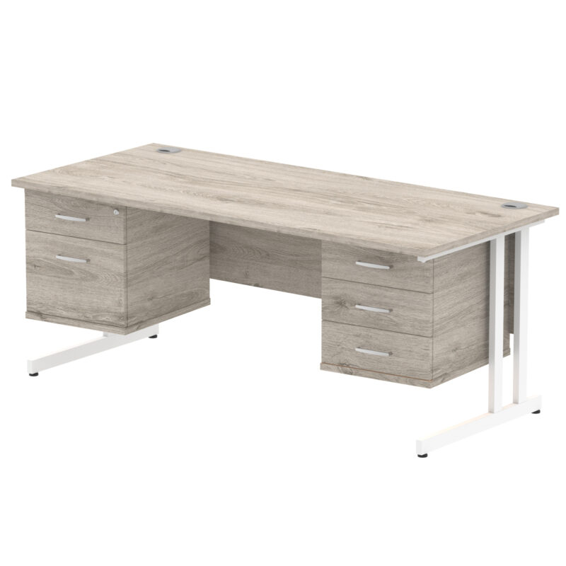 Pace 1800mm Cantilever Straight Desk With Two Fixed Pedestal - Image 5