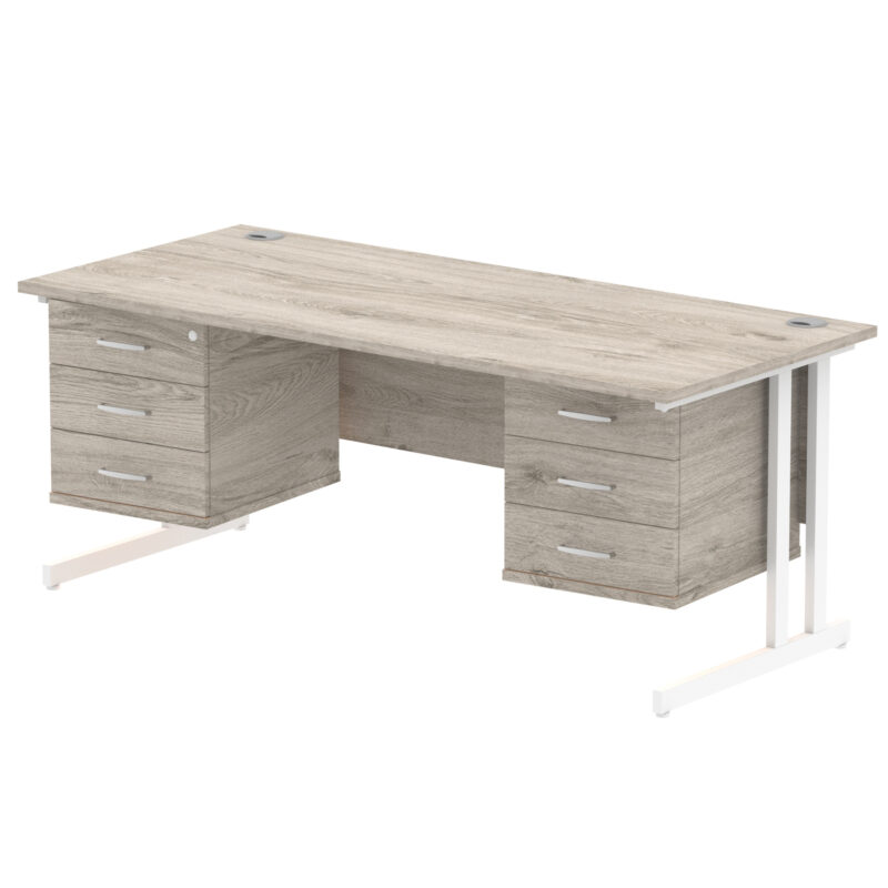 Pace 1800mm Cantilever Straight Desk With Two Fixed Pedestal - Image 7