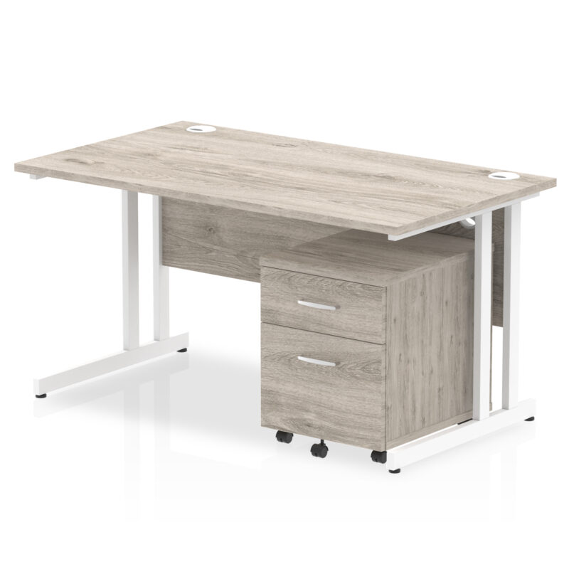 Pace 1400mm Cantilever Straight Desk With Mobile Pedestal - Image 6