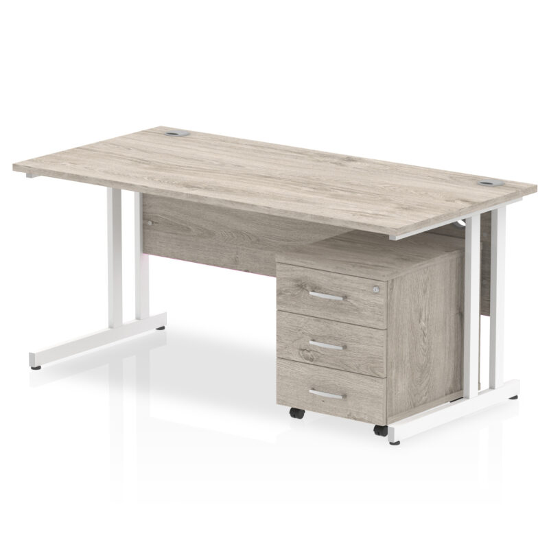 Pace 1600mm Cantilever Straight Desk With Mobile Pedestal - Image 8