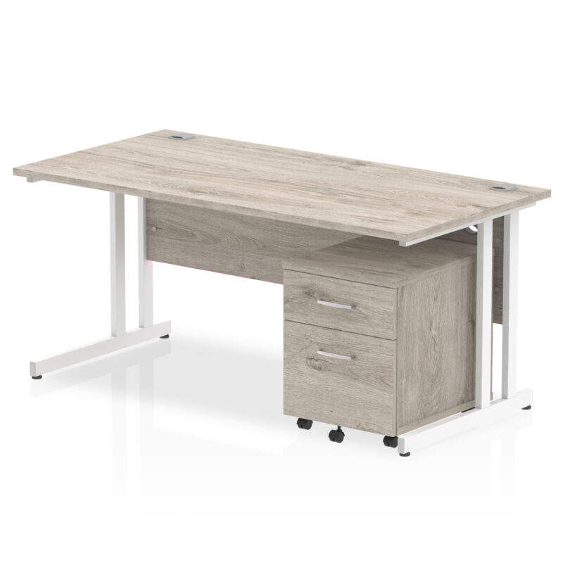 Pace 1600mm Cantilever Straight Desk With Mobile Pedestal - Image 7