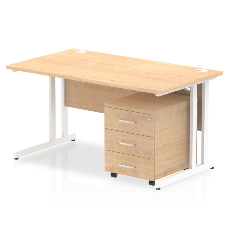 Pace 1400mm Cantilever Straight Desk With Mobile Pedestal - Image 11