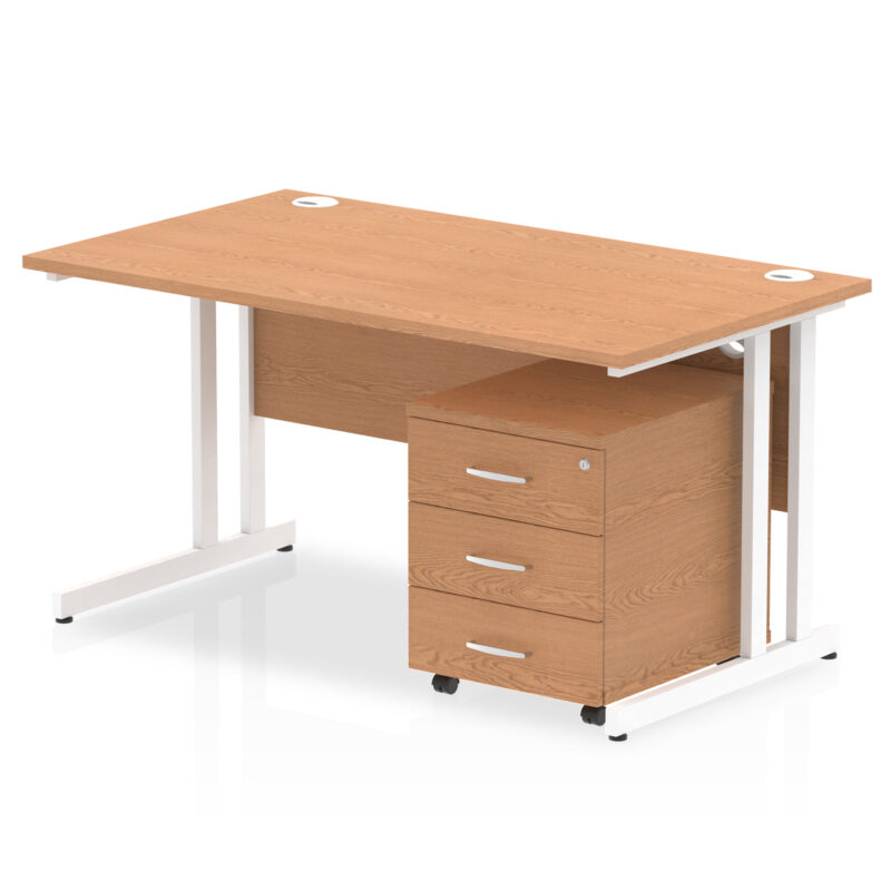 Pace 1400mm Cantilever Straight Desk With Mobile Pedestal - Image 15