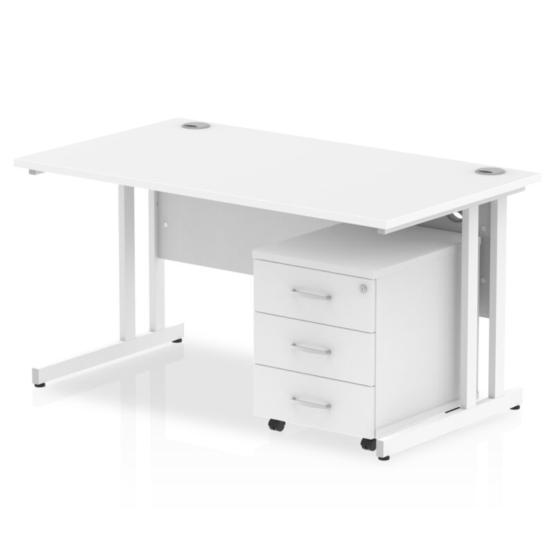 Pace 1400mm Cantilever Straight Desk With Mobile Pedestal - Image 23
