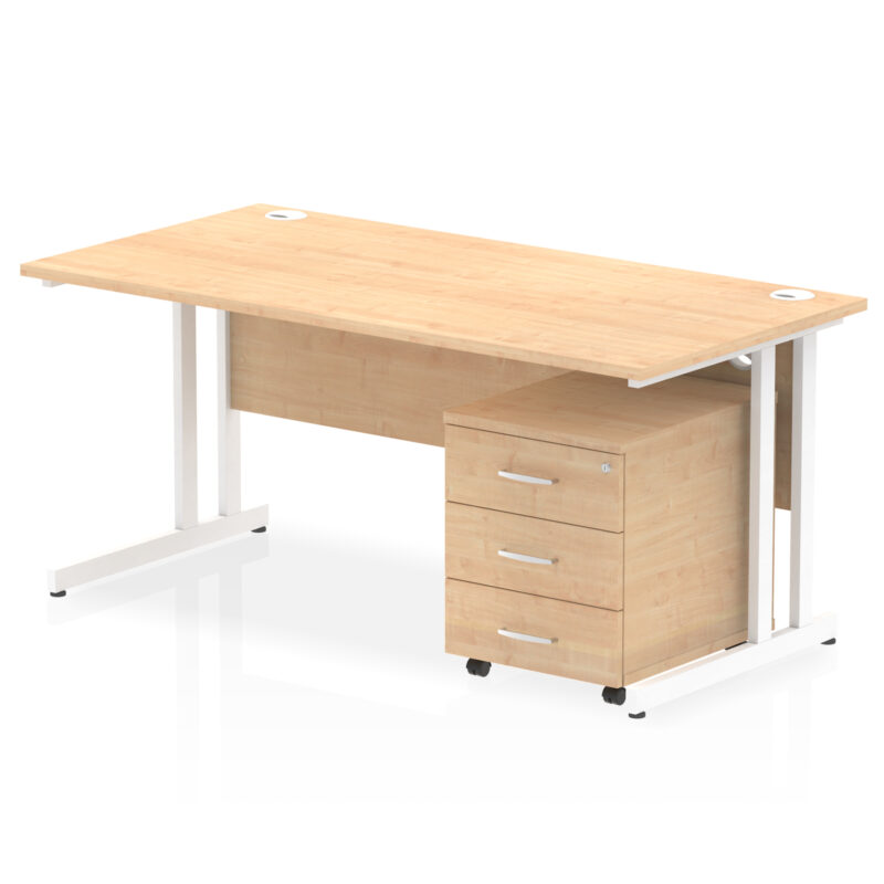 Pace 1600mm Cantilever Straight Desk With Mobile Pedestal - Image 12