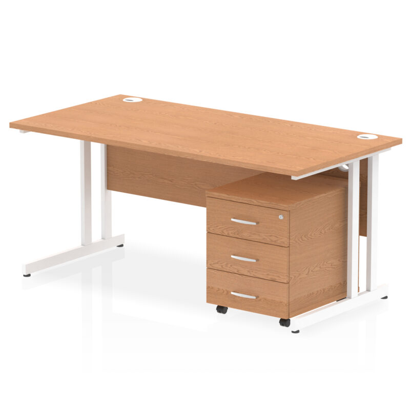 Pace 1600mm Cantilever Straight Desk With Mobile Pedestal - Image 16
