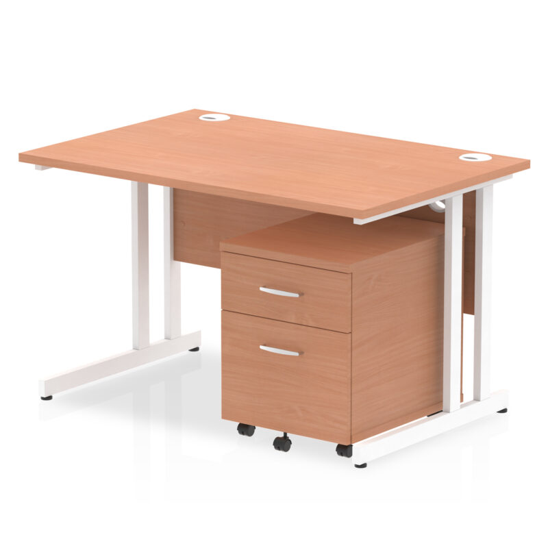 Pace 1200mm Cantilever Straight Desk With Mobile Pedestal - Image 3