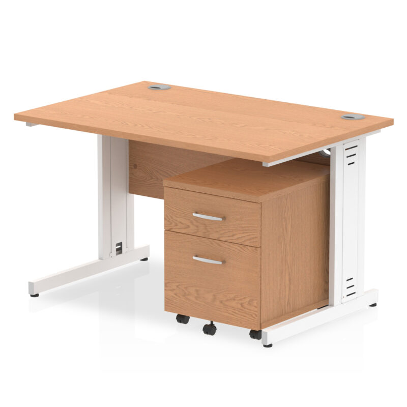 Pace 1200mm Cable Managed Straight Desk With Mobile Pedestal - Image 15