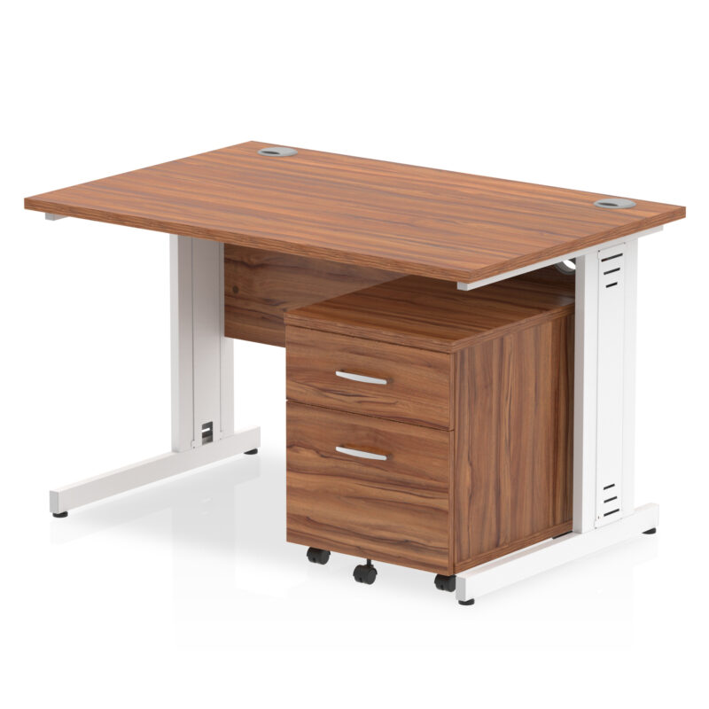 Pace 1200mm Cable Managed Straight Desk With Mobile Pedestal - Image 19