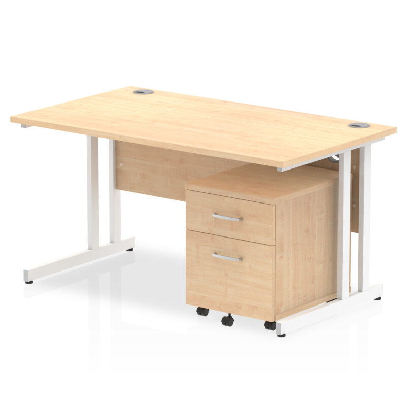 Pace 1400mm Cantilever Straight Desk With Mobile Pedestal - Image 10