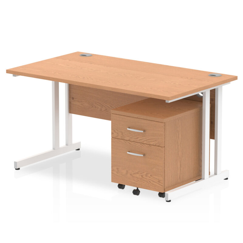 Pace 1400mm Cantilever Straight Desk With Mobile Pedestal - Image 13