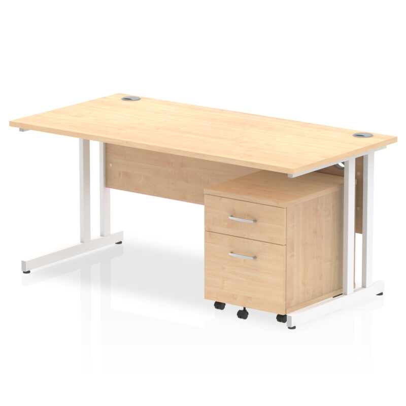 Pace 1600mm Cantilever Straight Desk With Mobile Pedestal - Image 11