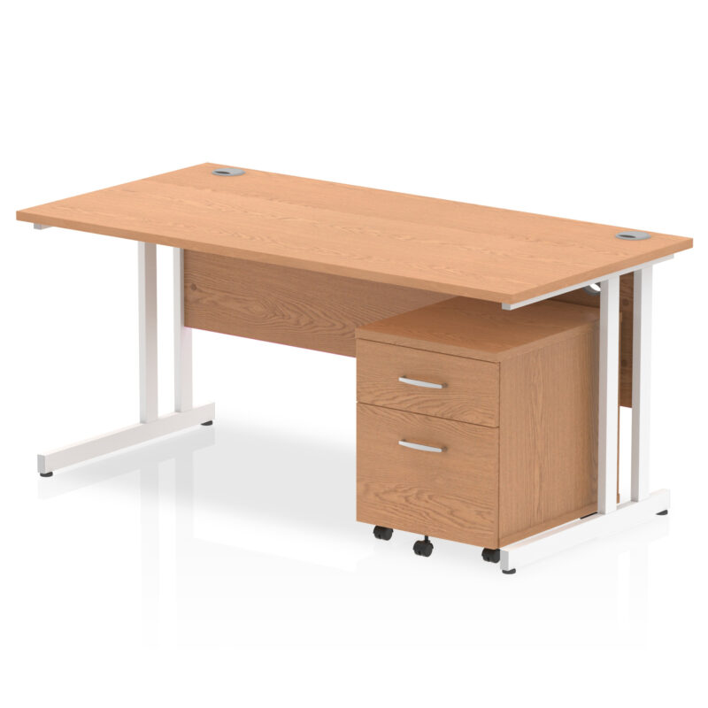 Pace 1600mm Cantilever Straight Desk With Mobile Pedestal - Image 15