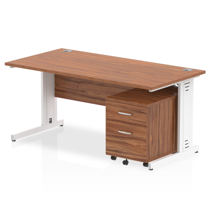 Pace 1600mm Cable Managed Straight Desk With Mobile Pedestal - Image 19