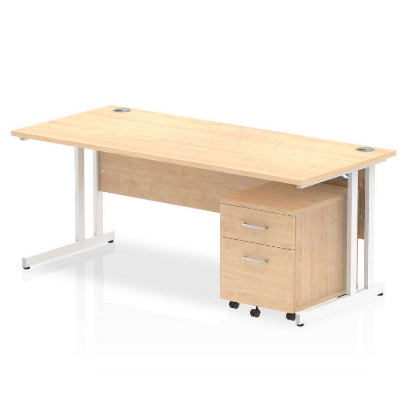 Pace 1800mm Cantilever Straight Desk With Mobile Pedestal - Image 11