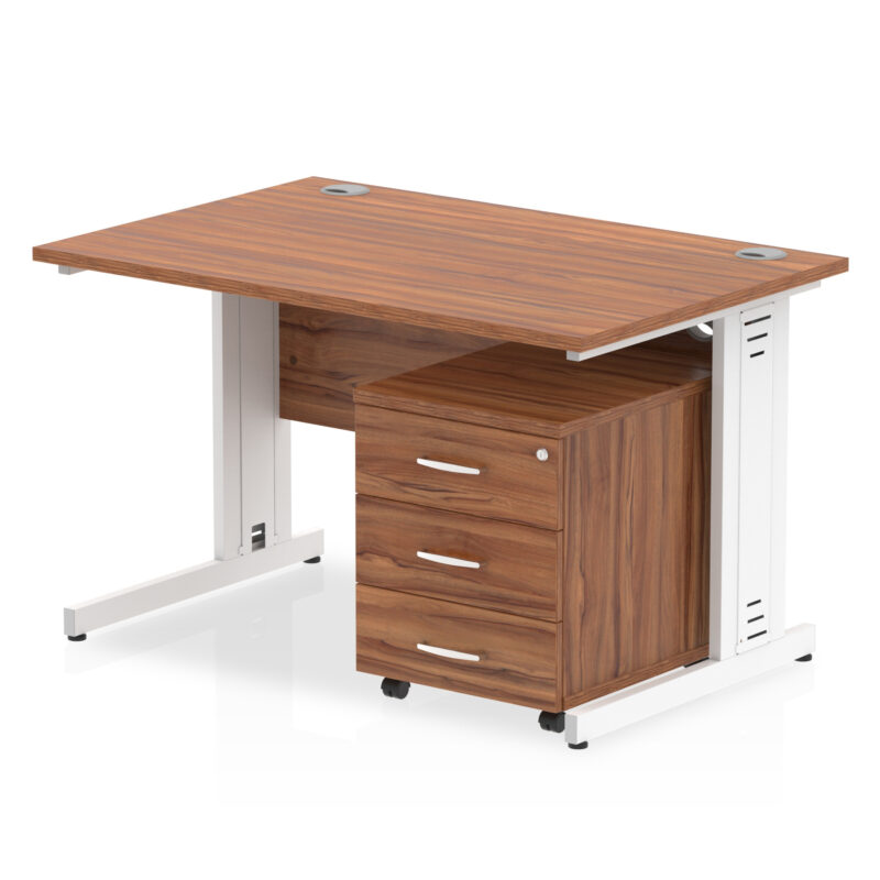 Pace 1200mm Cable Managed Straight Desk With Mobile Pedestal - Image 20