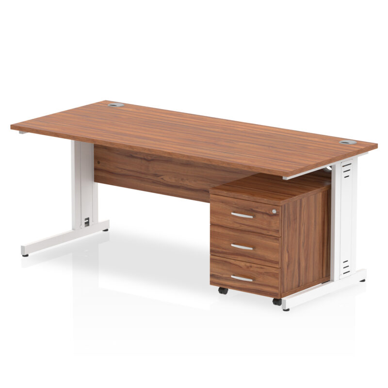 Pace 1800mm Cable Managed Straight Desk With Mobile Pedestal - Image 20