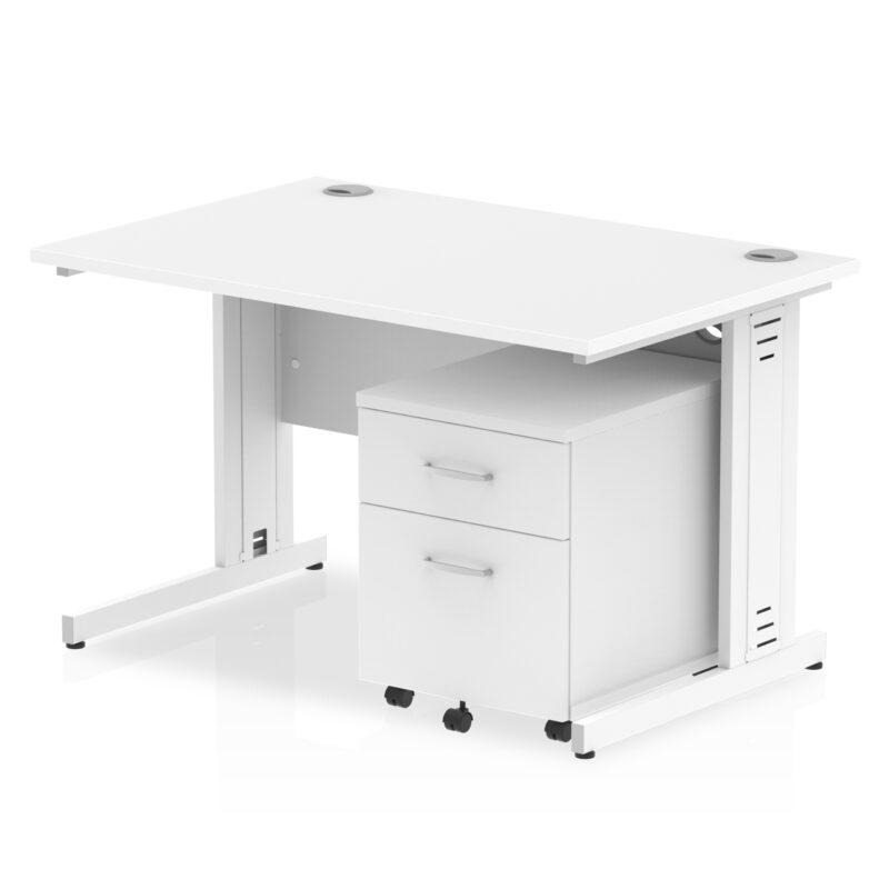 Pace 1200mm Cable Managed Straight Desk With Mobile Pedestal - Image 23