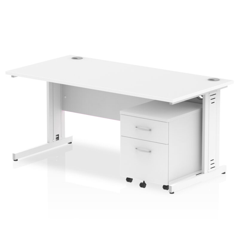 Pace 1600mm Cable Managed Straight Desk With Mobile Pedestal - Image 23