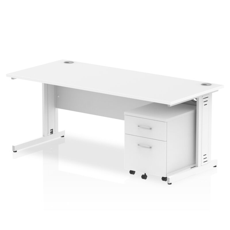 Pace 1800mm Cable Managed Straight Desk With Mobile Pedestal - Image 23