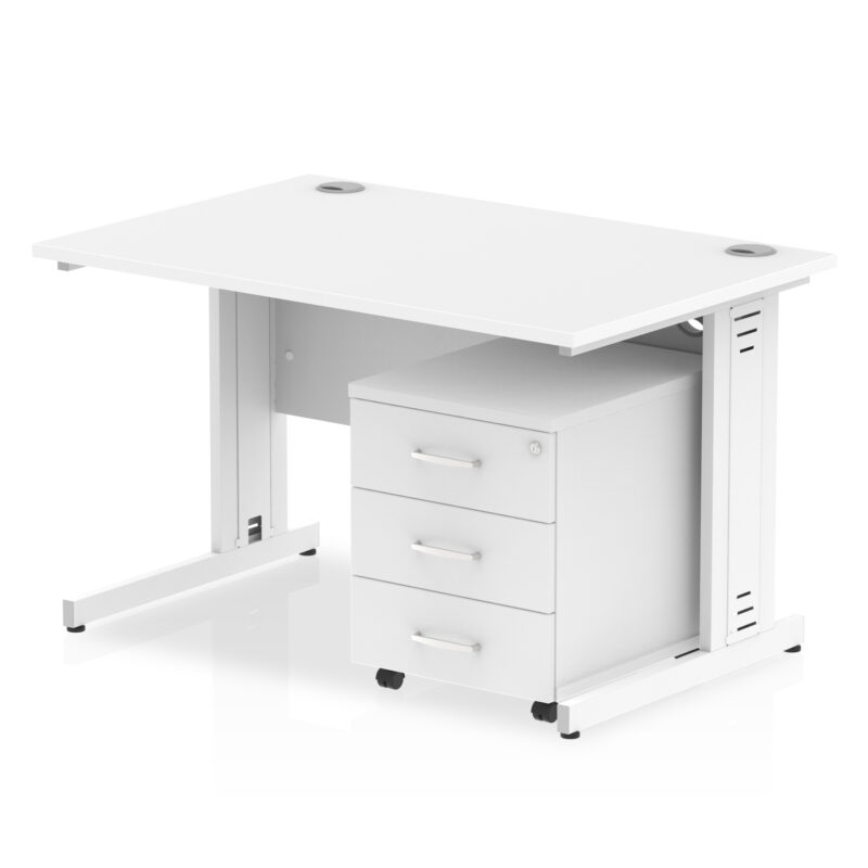 Pace 1200mm Cable Managed Straight Desk With Mobile Pedestal - Image 24