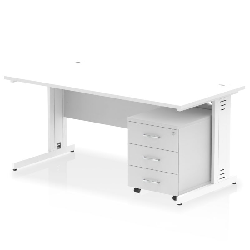 Pace 1600mm Cable Managed Straight Desk With Mobile Pedestal - Image 24