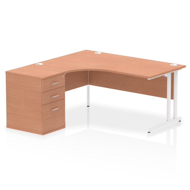 Pace 1600mm Cantilever Left Crescent Desk Workstation - Image 3